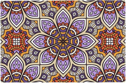 Placemats 4 pcs Mandala Double-Layer Imitation Linen Place Mats Non-Slip Heat-Resistant Tablemats for Home Restaurant Hotel 18×12 Inch