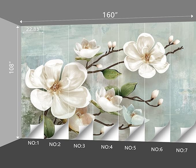 Beautiful 3D Floral Wallpaper Bedroom Modern Flowers murals Trendy Office Decorative Living Room tv Background Large Wall Mural - 160"x108" Not Peel and Stick