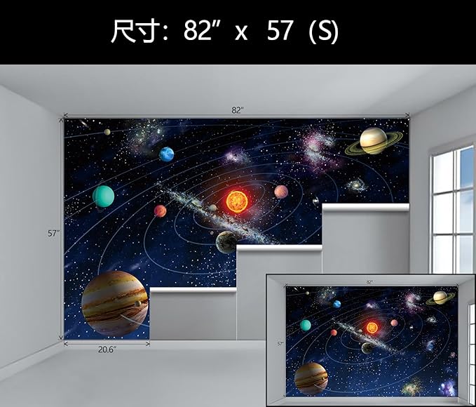 WFBHUA-Galaxy Wallpaper Peel and Stick Kids Bedroom Planet Self Adhesive Wall Mural for Nursery Room Ceiling 82"x57"