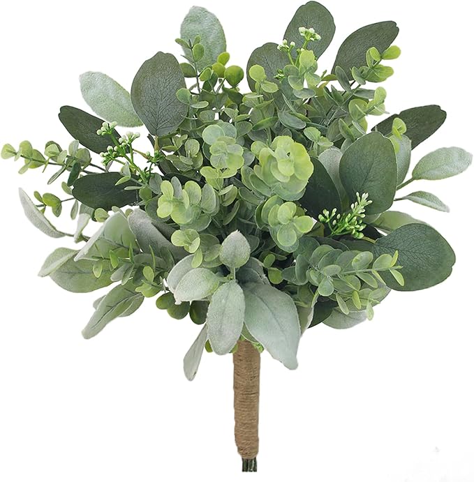 Rinlong Eucalyptus Bridesmaids Bouquet Artificial Greenery Wedding Bouquets for Bridesmaid Wedding Prom Bouquet Homecoming