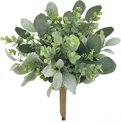 Rinlong Eucalyptus Bridesmaids Bouquet Artificial Greenery Wedding Bouquets for Bridesmaid Wedding Prom Bouquet Homecoming