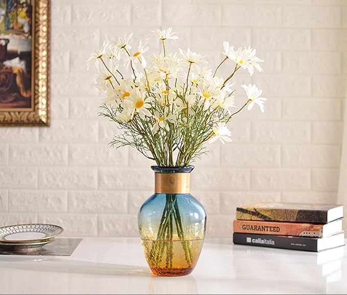 10pcs Artificial Daisy Flowers Flower Arrangements for Home Hotel Office Wedding Party Garden Craft Art Decor Each Approx 21" High No Vase White