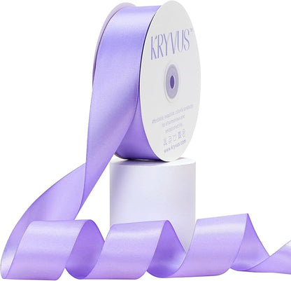 Lilac Satin Ribbon, Double Faced 1-1/2 Inch X 50 Yards Lilac Ribbon, Premium Satin Ribbon for Gift Wrapping, Crafts, Hair Bow Making, Sewing, Flower Bouquet, Wedding Party Decor