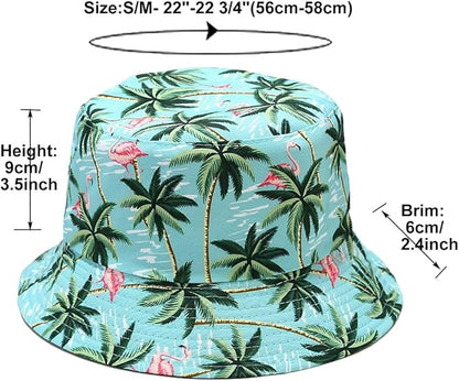 Quanhaigou Bucket Hat for Men Women,Packable Reversible Printed Sun Hats,Fisherman Outdoor Summer Travel Hiking Beach Caps