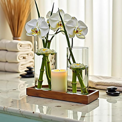 16 Pack Clear Glass Cylinder Vases for Centerpieces - Different Sizes Floating Candle Vases Holder -4", 6", 8",10" Hight Perfect for Weddings and Events