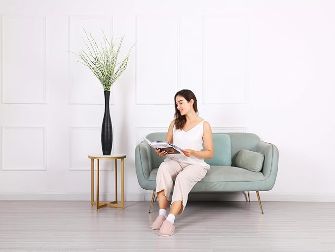 Leewadee Decorative Tall Floor Vase for Living Room Decor, 26 inches, Black, Resin