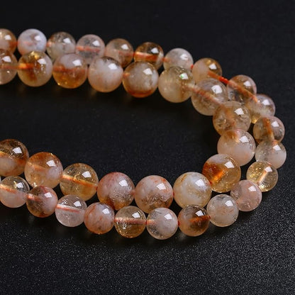 12MM 32PCS Natural Stone Citrine A Grade Quartz Crystal Loose Beads for Jewelry Making DIY Bracelet Necklace 1 Strand 15’’