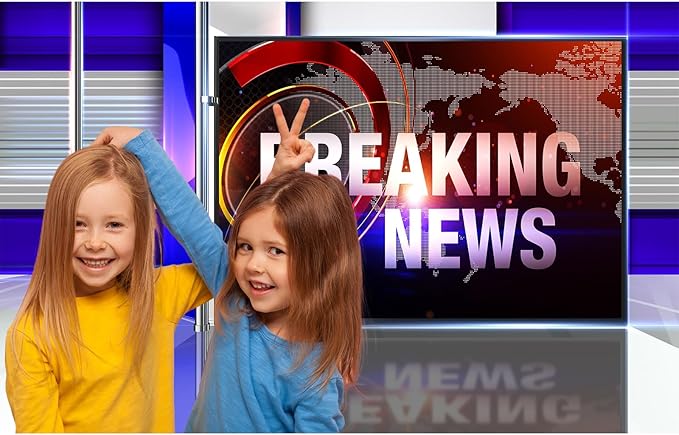 News Broadcast Hall Backdrop Studio TV Breaking News Background News Room Broadcasting Photography Background Program Record News Report Business Newsman Backdrop Kids Portrait Photo Props 15x10ft
