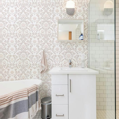 17.3"×78.7" Pink Peel and Stick Wallpaper, Floral Wallpaper for Bedroom Bathroom Self Adhesive Removable