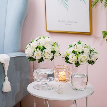 Flower Centerpieces for Wedding Tables: Wedding Table Decorations White Flower Balls Centerpieces for Engagement Cerebration Party Center Pieces 6 Packs