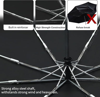 Color Coated Sun Umbrella UV Protection Compact Folding Windproof Parasols Travel Auto Open Close Shade Blocking UV
