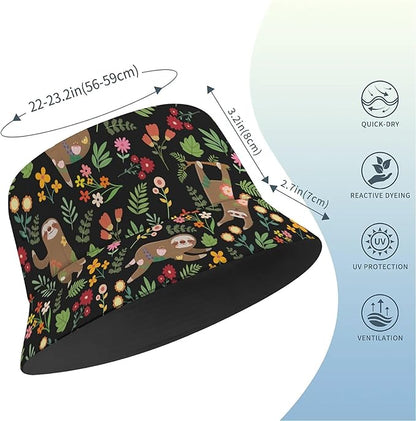 Bucket Hat for Women Men Unisex Sun Cap Packable Outdoor Fisherman Hat Headwear,Reversible Double-Side-Wear