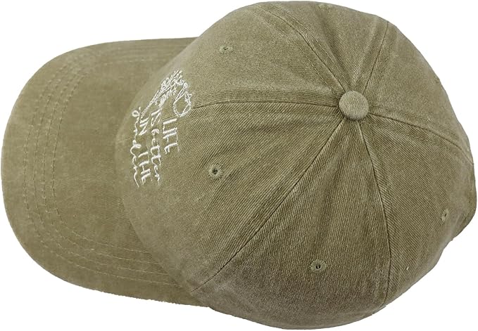 Life is Better in The Garden Hats for Women, Adjustable Cotton Embroidered Gardening Baseball Cap