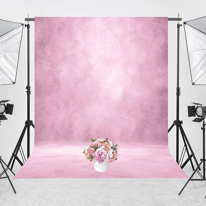 Abstract Professional Photography Backdrop for Portrait Photo Props Booth Background Photoshoot Studio with Polyester Fabric Roller Pocket on Top (6x8ft,Light Pink,No Stand)