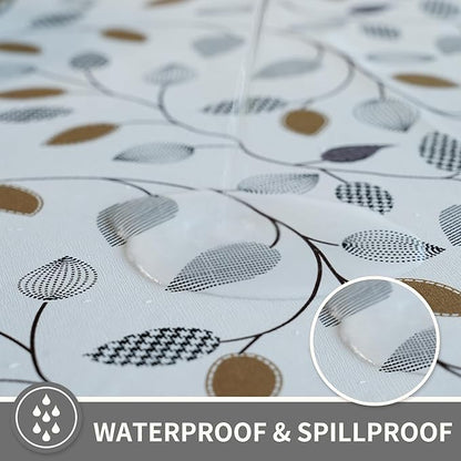 Rectangle Table Cloth,100% Waterproof Tablecloth Oil Proof Spill Proof Vinyl Table Cloth, Wipe Clean Plastic Table Cover for Dining, Camping, Indoor and Outdoor 54" x 102",Leaf