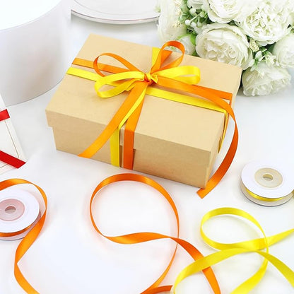 Rainbow Ribbon 12 Color Double Face Solid Color Satin Ribbon for Gift Wrapping, Flower Bouquet, Wedding Birthday Pride Party Decoration, DIY Crafts, 3/8" X 5 Yard Each Total 60 Yds Per Package