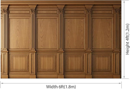 AOFOTO Vintage Room Inside Backdrop Classic French Frame Light Brown Walls Photo Background for Wedding Bridal Shower Party Banner Home Headboard Decor Wall Photo Studio Booth Props 6x4ft