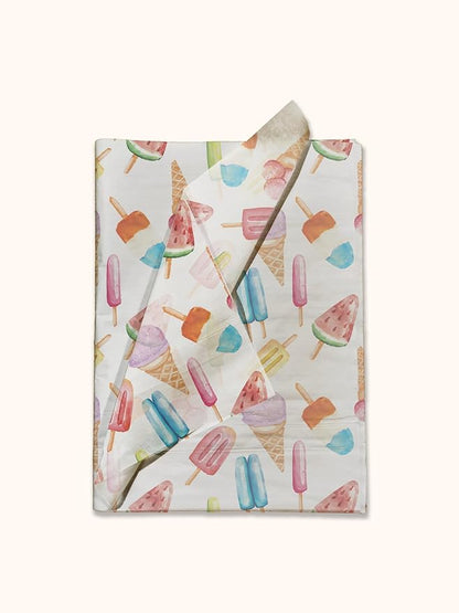 Pro Supply Global Popsicles Printed Tissue Paper for Gift Bags or Boxes and Wrapping - Summer Bulk Decorative Art Tissue Paper for Packaging and Gifting | 24 Sheets 20" x 30"