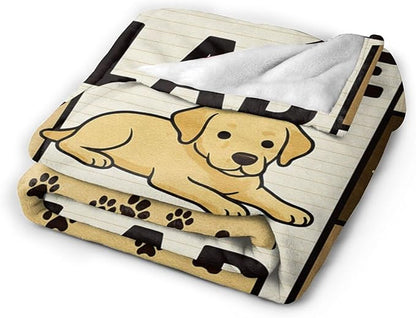 Labrador Retriever Blanket Cute Dog Throw Blanket Love Lab Puppy Soft Cozy Fleece Fuzzy Stuffed Plush Flannel Animal Gifts for Girls Women Boys Kids Adults 40''x50''