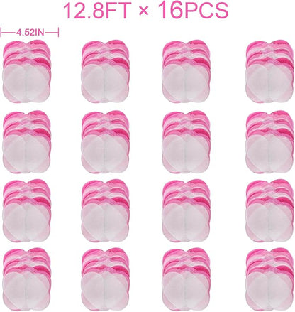 205 Ft Hot Pink Party Decorations Ombre Pink White Heart Backdrop Streamer Tissue Paper Heart Hanging Garland for Birthday Bachelorette Valentines Day Wedding Bridal Shower Engagement Party Supplie