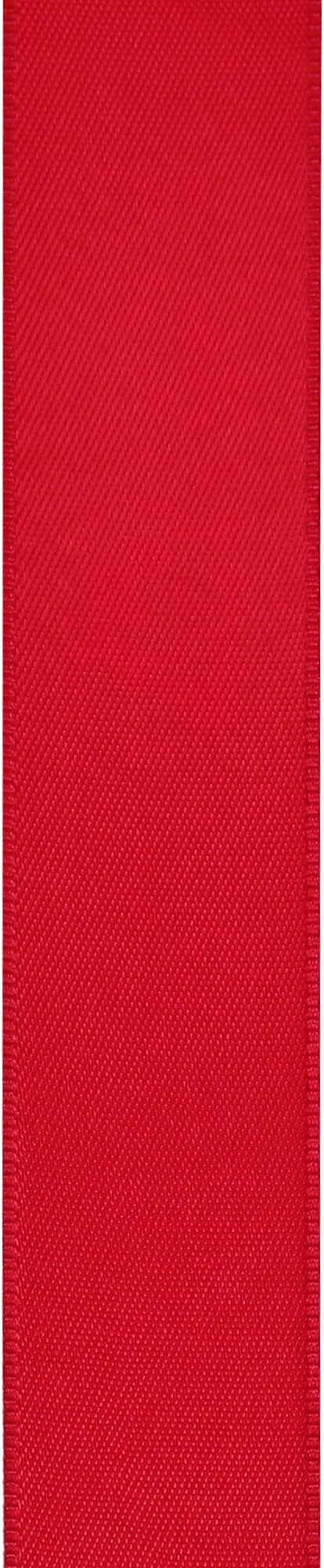 LIUYAXI Hot Red Satin Ribbon, Double Faced 5/8" X Continuous 25 Yards Ribbons Perfect for Gift Wrapping Bows Bouquet Wedding Craft and More