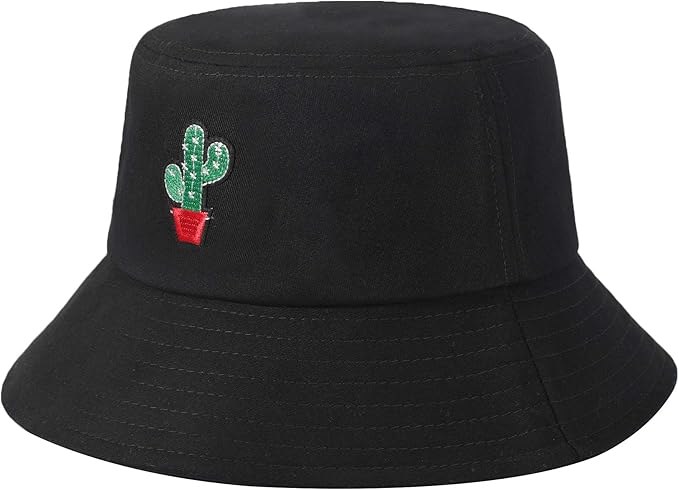 ZLYC Unisex Fashion Embroidered Bucket Hat Summer Fisherman Cap for Men Women