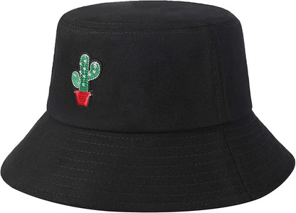 ZLYC Unisex Fashion Embroidered Bucket Hat Summer Fisherman Cap for Men Women