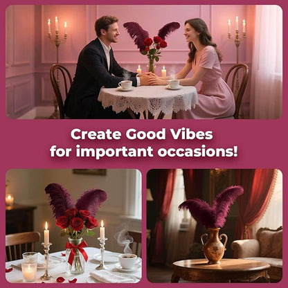 Piokio 20 pcs Burgundy Ostrich Feathers 12-14 inch(30-35 cm) Bulk for and DIY Clothes Decoration, Gatsby Decorations Wedding Party Centerpieces, Easter