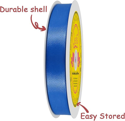 Royal Blue Satin Ribbon 7/8 inch X 100 Yards Polyester Ribbon for Gift Wrapping Very Suitable for Weddings Party Hair Bow Invitation Decorations and More