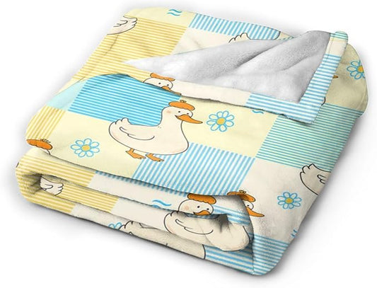 Funny Duck Blanket Cute Duck Throw Blanket Soft Cozy Fleece Fuzzy Stuffed Plush Flannel Gifts for Girls Women Boys Kids Adults 40''x50''