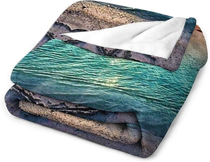 Ocean Beach Blanket - Love Gifts for Women & Men, Soft Warm Cozy Fleece Throw Blanket for Kids & Adults, 60"x80"