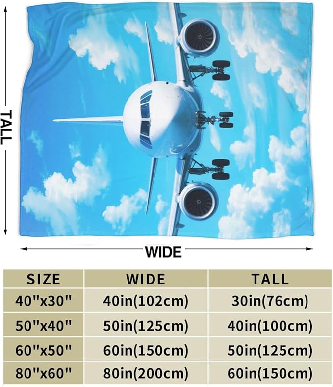 Airplane Blanket for Boys Pilot Plane Throw Blanket Aircraft Soft Cozy Fleece Fuzzy Stuffed Plush Flannel Gifts for Girls Women Kids Adults 50''x60''