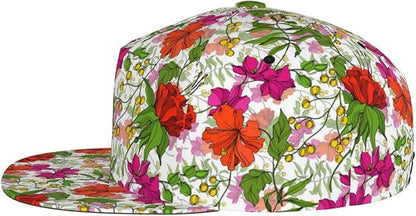 Floral Hawaiian Baseball Hat Adjustable Tropical Flower Snapback Hats Baseball Caps for Women Men