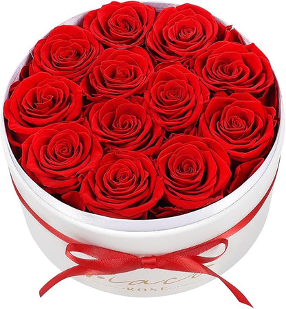 FIACO Gifts for Women Preserved Flowers in a Box-12 Forever Real Rose Flowers for Delivery Prime Birthday Gifts for Mom Grandma Wife Girlfriend Sister Fresh Flowers Eternal Rose