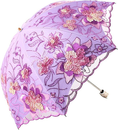 Honeystore Flower Lace Parasols for Wedding Party Lace Bridal Umbrella