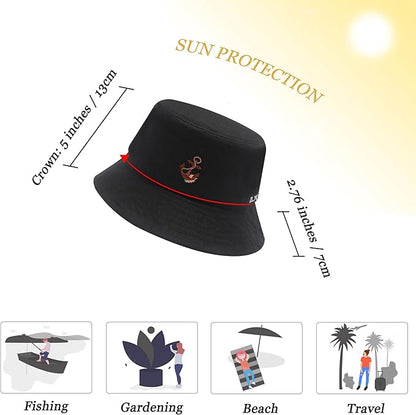 ZLYC Unisex Fashion Embroidered Bucket Hat Summer Fisherman Cap for Men Women