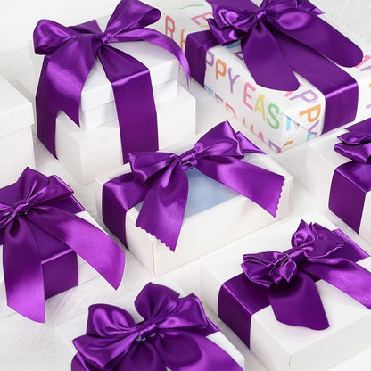 Purple Ribbon 1-1/2 Inch, 60 Yards Purple Satin Ribbon for Gift Wrapping, Fabric Ribbon for Flower Bouquet Crafts Wedding Christmas Halloween