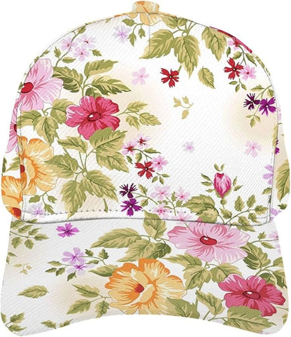 Floral Baseball Cap for Women Fashionable Adjustable Dad Hat Low Profile Running Hat for Summer Sporting Working Hiking