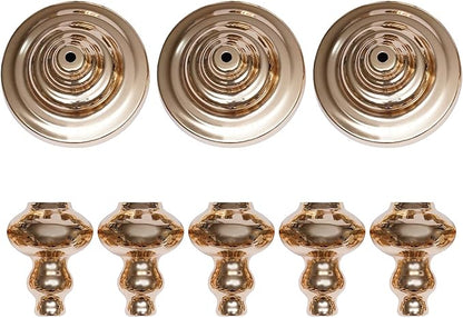 Trumpet Flower Stand, Versatile 10 Pcs Metal Wedding Vase with Counterweight Base Good Stability Light Compact and Easy Carry Electroplating Process Vintage Metal Trumpet Vase for Cafes Bars Hotels