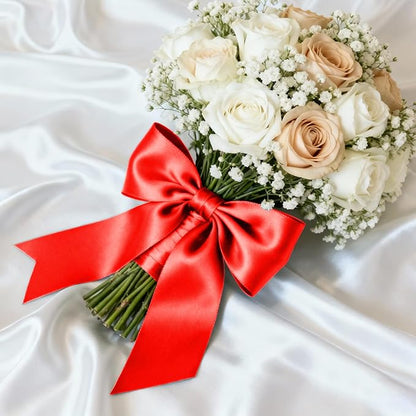 1-1/2" x 50 Yards Satin Ribbon - Red Silk Ribbon with Spool - Ideal for Gift Wrapping, Floral Bouquets, Crafts, Wedding Party Decorations, Christmas and Sewing Projects