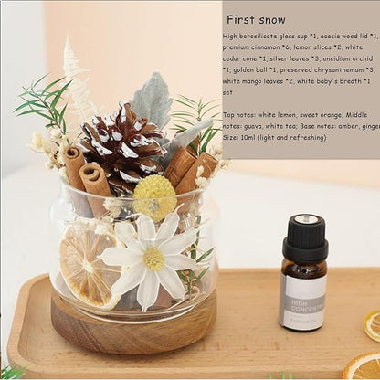 DIY Dried Flower Aromatherapy Kit with Natural Plant Essential Oils, Naturally Dried Flowers and Herbs Ornaments for DIY Flower Craft, Vintage Holiday Decor, Christmas (#B)