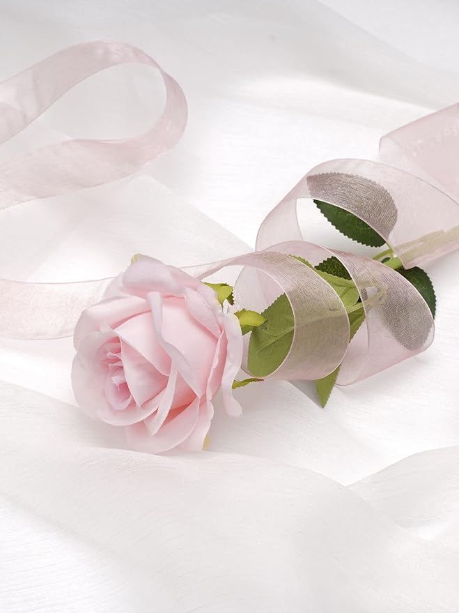 2 Roll Pink Organza Ribbon 2 Inch for Wedding, Gift Wrapping, Invitations, Party Decoration, Crafts