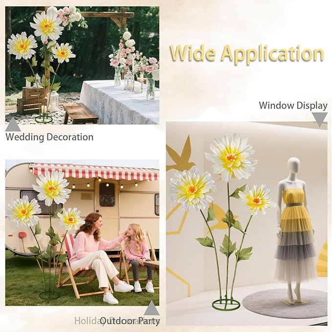 5.6 Ft Big Daisy Flowers for Decorations,Giant Artificial Faux Daisy,Large Paper Flower for Home Garden Hotel Office Decor,Photography Props,Wedding,Art Gallery,Shop Window Display(Yellow)