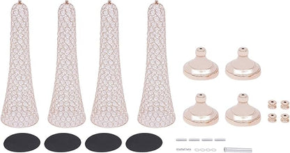4 Pcs 21 Inch Tall Gold Crystal Vase for Centerpieces, Wedding Christmas Metal Crystal Trumpet Flower Vase Stand for Table Floor Party Banquet Celebration