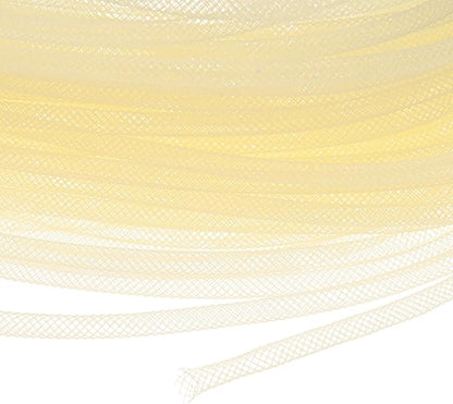 Mesh Tube Ribbon 45 Yards, 4mm Elastic Fabric Ribbons Mesh Tubing for Crafts/Gift Wrapping/Flower Bouquets/Wedding/Birthday/Holiday/Wreaths Christmas/Decoration[Cream Yellow]