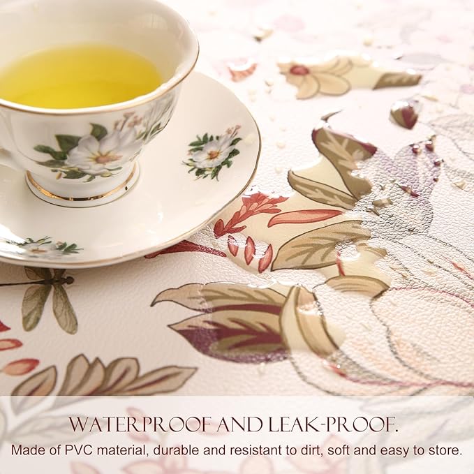 ISAENNE Grey Green Placemats Set of 6,Rectangular PVC Placemats, Waterproof and Heat-Resistant Botanical Floral Pattern,Decoration for Kitchen,Dinning,Parties, Holiday,12"*17"