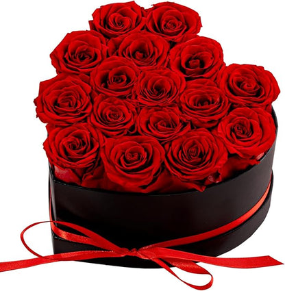 16 Forver Preserved Flowers in a Heart Box, Flowers for Her,Eternal Roses Flowers for Delivery Prime, Flowers Birthday Gifts for Women Mom Grandma Wife - Red