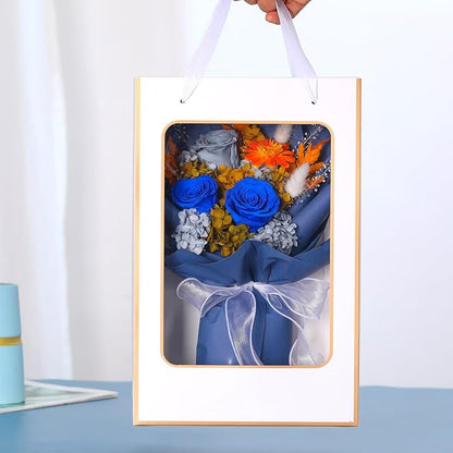Forever Flowers for Delivery, Preserved Long Lasting Flower Bouquets, Blue Rose Bouquet for Mom, Wife or Girlfriend on Festivals Birthday Anniversary