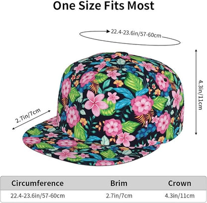 Floral Hawaiian Baseball Hat Adjustable Tropical Flower Snapback Hats Baseball Caps for Women Men