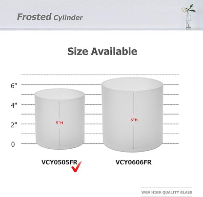 WGV Cylinder Vase Bulk, Diameter 5", Height 5", Frosted Glass Floral Planter Container, Floating Candle Holder for Wedding Party Event Home Office Decor, 12 Pieces